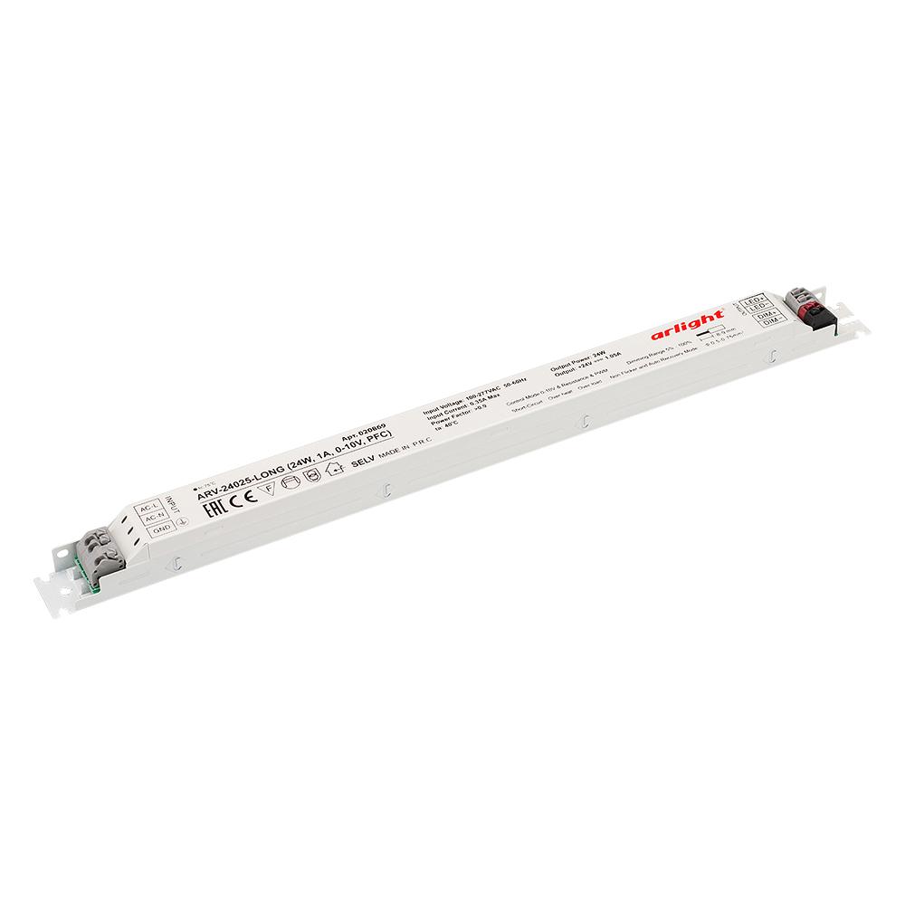 Arlight 020869 Блок питания ARV-24025-LONG (24W, 1A, 0-10V, PFC)