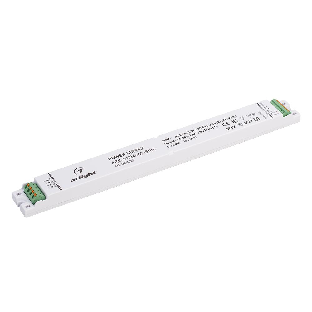 Arlight 023835 Блок питания ARV-SN24060-Slim (24V, 2.5A, 60W, 0-10V, PFC)