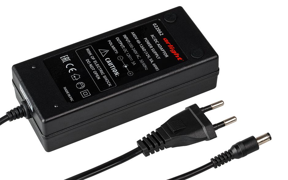 Arlight 022062 Блок питания ARDV-60-12AD (12V, 5A, 60W) Arlight 022062 Блок питания ARDV-60-12AD (12V, 5A, 60W)