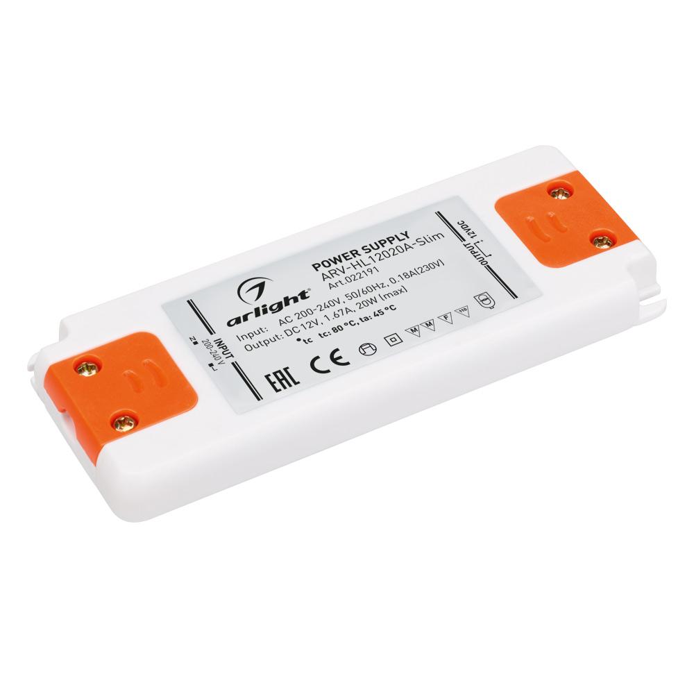 Arlight 022191 Блок питания ARV-HL12020A-Slim (12V, 1.67A, 20W) Arlight 022191 Блок питания ARV-HL12020A-Slim (12V, 1.67A, 20W)