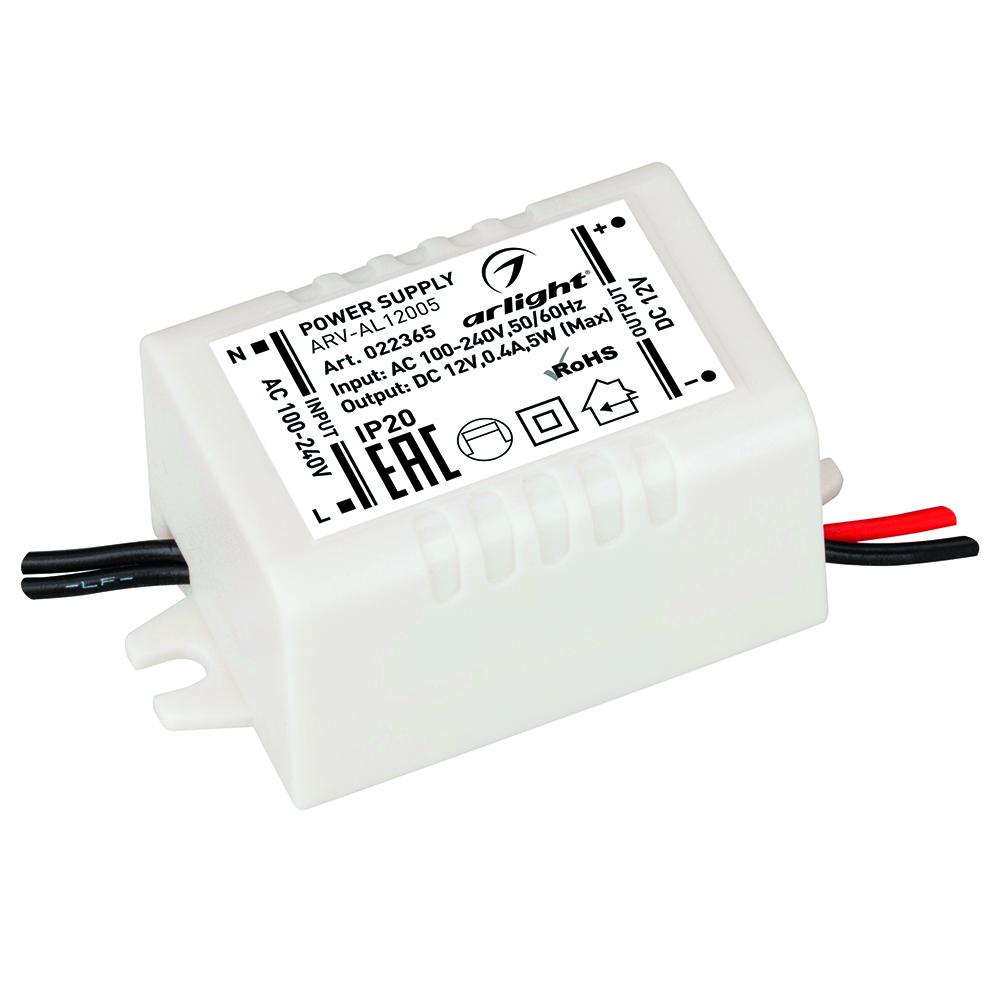 Arlight 022365 Блок питания ARV-AL12005 (12V, 0.42A, 5W)