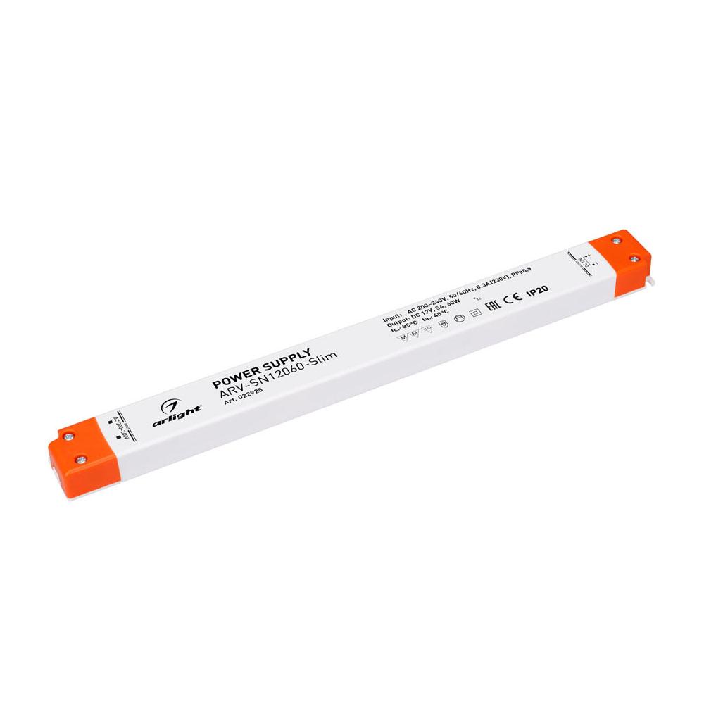 Arlight 022925 Блок питания ARV-SN12060-Slim (12V, 5A, 60W, PFC)