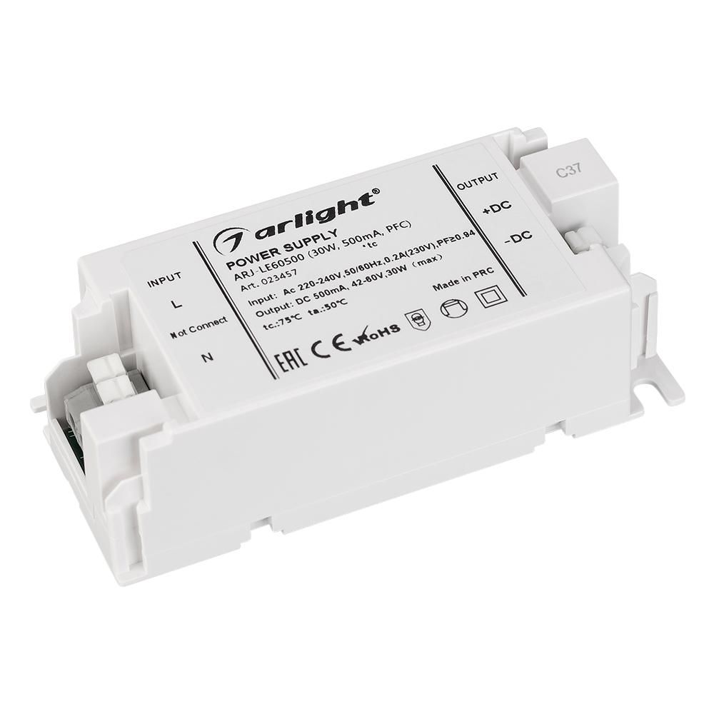 Arlight 023457 Блок питания ARJ-LE60500 (30W, 500mA, PFC) Arlight 023457 Блок питания ARJ-LE60500 (30W, 500mA, PFC)