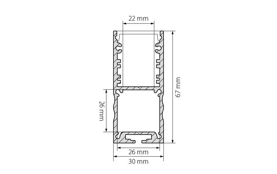 Arlight 015384 Профиль с экраном ALU-POWER-S30-2000 ANOD+CLEAR-P