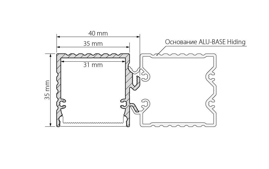 Arlight 021947 Профиль с экраном ALU-BASE-PW35S-2000 ANOD+FROST AG