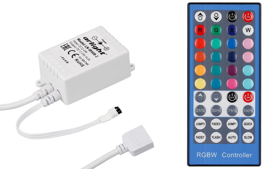 Arlight 021165 Контроллер LN-IR40B-2 (RGBW,12-24V,96-192W, ПДУ 40кн) Arlight 021165 Контроллер LN-IR40B-2 (RGBW,12-24V,96-192W, ПДУ 40кн)