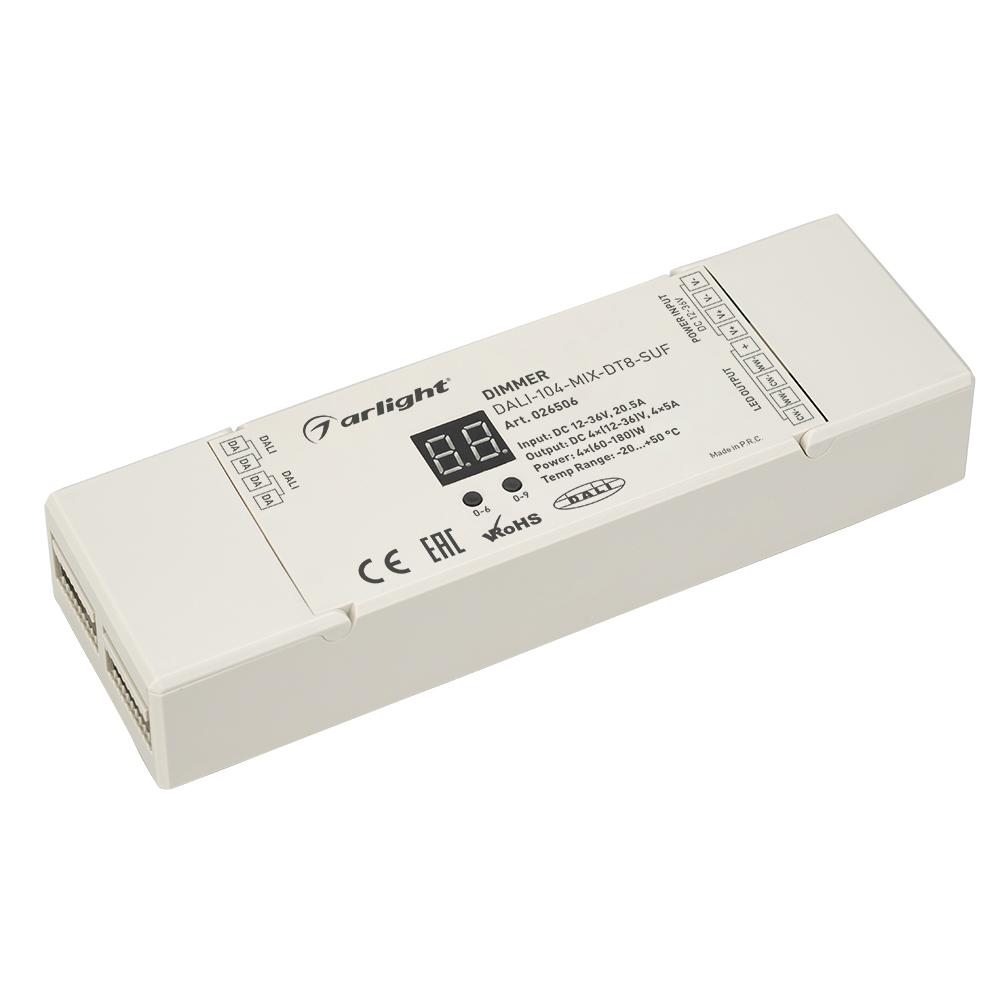 Arlight 026506 INTELLIGENT ARLIGHT Диммер DALI-104-MIX-DT8-SUF (12-36V, 4х5А) Arlight 026506 INTELLIGENT ARLIGHT Диммер DALI-104-MIX-DT8-SUF (12-36V, 4х5А)