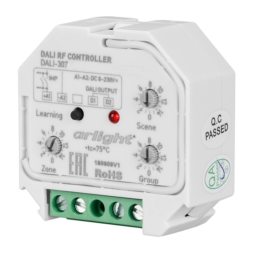 Arlight 026507 INTELLIGENT ARLIGHT Конвертер RF-сигнала DALI-307-RGBW-IN (DALI-BUS, RF, PUSH)