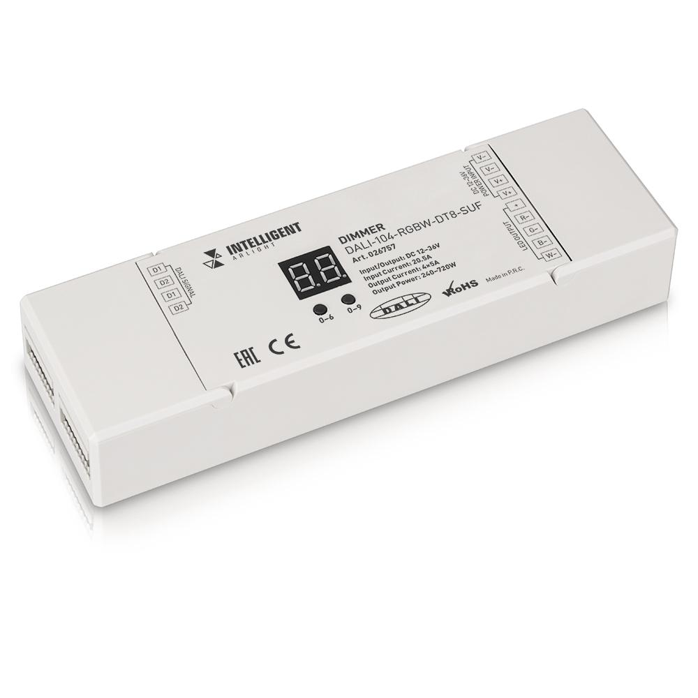 Arlight 026757 INTELLIGENT ARLIGHT Диммер DALI-104-RGBW-DT8-SUF (12-36V, 4х5А) Arlight 026757 INTELLIGENT ARLIGHT Диммер DALI-104-RGBW-DT8-SUF (12-36V, 4х5А)