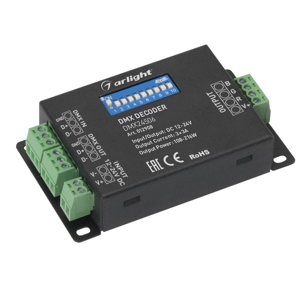 Arlight 012908 Декодер DMX24506 (12/24V,108/216W) Arlight 012908 Декодер DMX24506 (12/24V,108/216W)