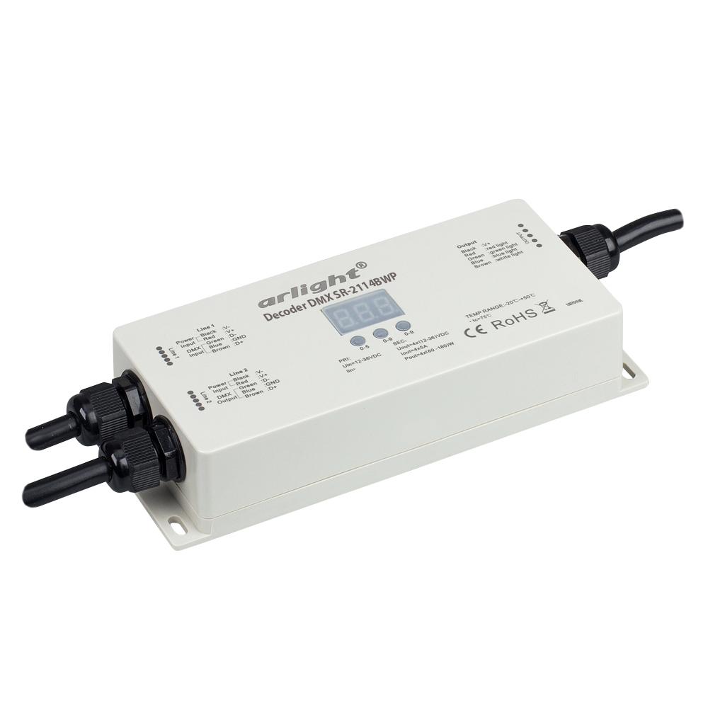 Arlight 019065 Декодер DMX SR-2114BWP (12-36V, 4x700mA) Arlight 019065 Декодер DMX SR-2114BWP (12-36V, 4x700mA)