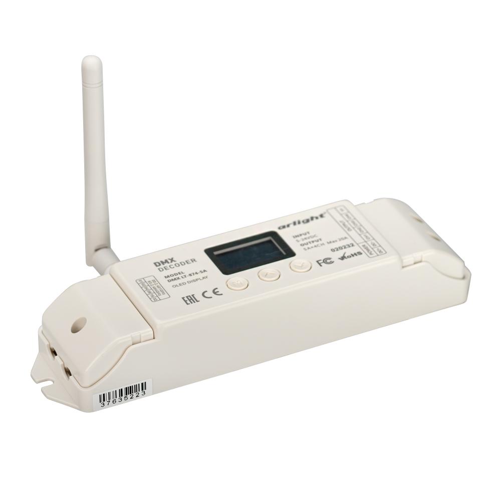 Arlight 020232 Декодер DMX LT-874-5A (5-24V, 100-480W, 2.4 ГГц) Arlight 020232 Декодер DMX LT-874-5A (5-24V, 100-480W, 2.4 ГГц)