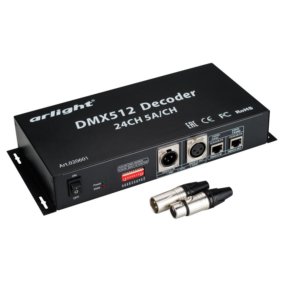 Arlight 020601 Декодер DMX-24CH-5A (12-24V,1440-2880W) Arlight 020601 Декодер DMX-24CH-5A (12-24V,1440-2880W)