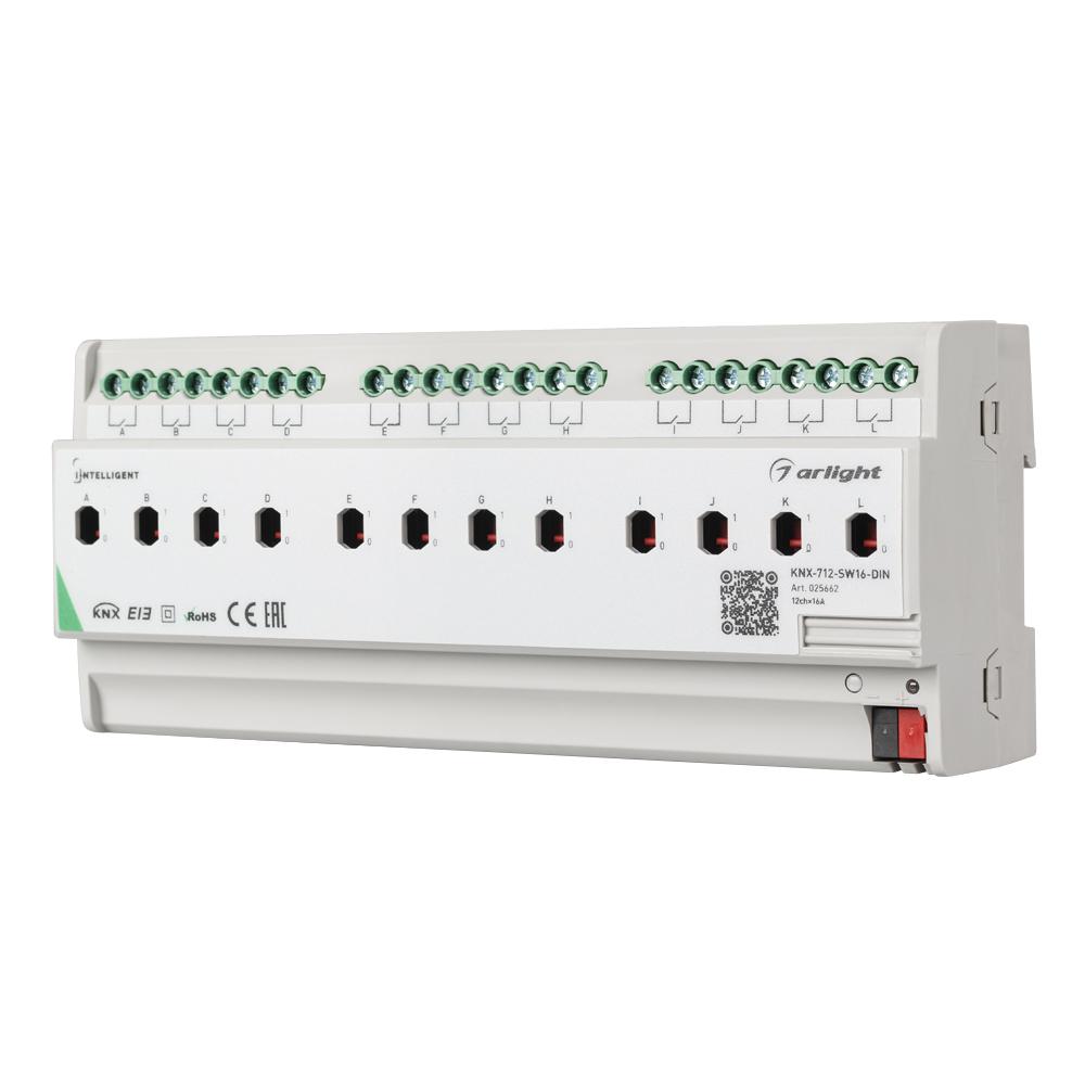 Arlight 025662 INTELLIGENT ARLIGHT Релейный модуль KNX-712-SW16-DIN (BUS, 12x16A)