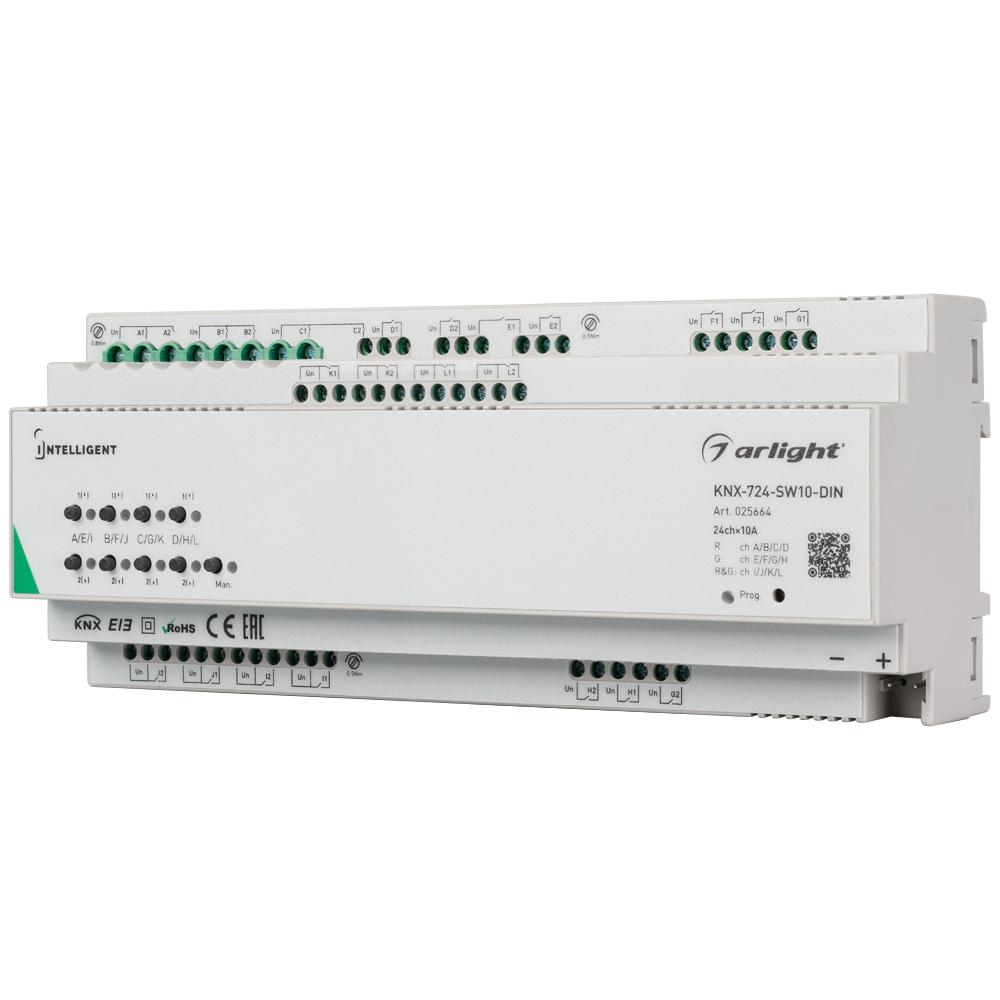 Arlight 025664 INTELLIGENT ARLIGHT Релейный модуль KNX-724-SW10-DIN (BUS, 24х10A)