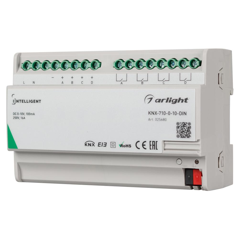 Arlight 025680 INTELLIGENT ARLIGHT Конвертер KNX-710-0-10-DIN (230V, 4x0/1-10, 4x16A)