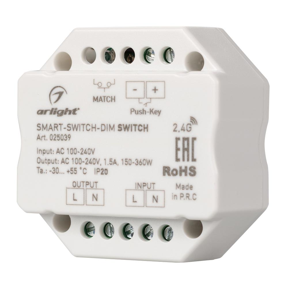 Arlight 025039 Выключатель SMART-SWITCH-DIM (100-240V, 1.5A, RF) Arlight 025039 Выключатель SMART-SWITCH-DIM (100-240V, 1.5A, RF)